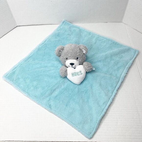 Build-A-Bear Other - Build a Bear Workshop Teddy Bear Rattle Plush Lovey Security Blanket Blue Gray